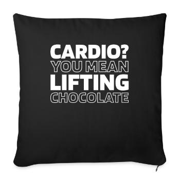 Schokolade Schoki Funny Cardio Quote - Sofakissenbezug 45 x 45 cm - Schwarz - Vorne