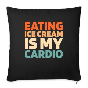 Eiscreme Funny Cardio Quote - Sofakissenbezug 45 x 45 cm - Schwarz - Vorne