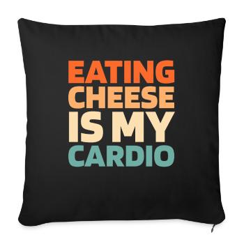 Cheese Cheesemaker Funny Cardio Quote - Sofa pillowcase 17,3'' x 17,3'' (45 x 45 cm) - black - Front