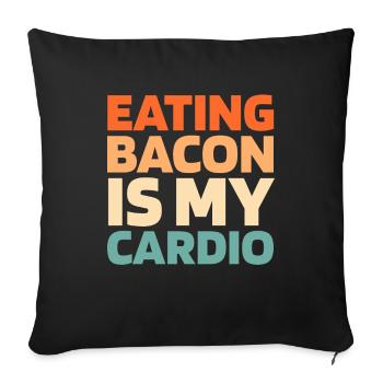 Bacon Speck Funny Cardio Quote - Sofakissenbezug 45 x 45 cm - Schwarz - Vorne