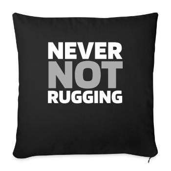 Rugby - Housse de coussin décorative 45 x 45 cm - noir - Devant