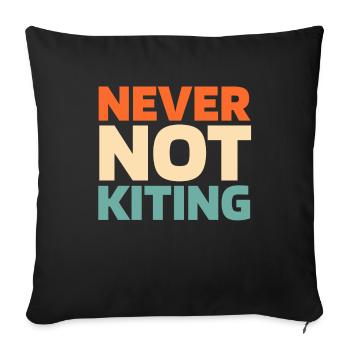 Kitesurfer Kitesurfing Kiting Kitesurfing - Sofa pillowcase 17,3'' x 17,3'' (45 x 45 cm) - black - Front