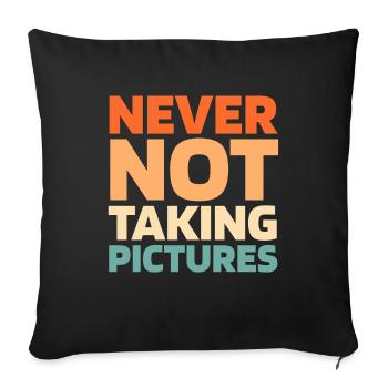 Photographe Appareil photo - Housse de coussin décorative 45 x 45 cm - noir - Devant