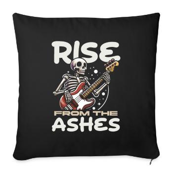 Bassist Bass Guitar Basser Skeleton - Sofa pillowcase 17,3'' x 17,3'' (45 x 45 cm) - black - Front