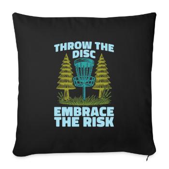 Frisbee Golf Disc Golf - Sofa pillowcase 17,3'' x 17,3'' (45 x 45 cm) - black - Front