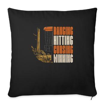 Frisbee Golf Disc Golf - Sofa pillowcase 17,3'' x 17,3'' (45 x 45 cm) - black - Front