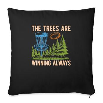 Frisbee Golf Disc Golf Tree - Sofa pillowcase 17,3'' x 17,3'' (45 x 45 cm) - black - Front