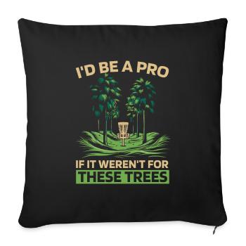 Frisbee Golf Disc Golf Tree - Sofa pillowcase 17,3'' x 17,3'' (45 x 45 cm) - black - Front