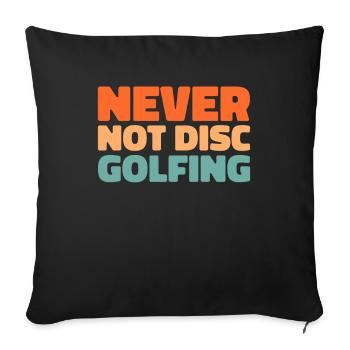 Frisbee Golf Disc Golf - Sofakissenbezug 45 x 45 cm - Schwarz - Vorne