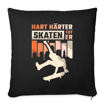 Skateur de skateboard - Housse de coussin décorative 45 x 45 cm - noir - Devant