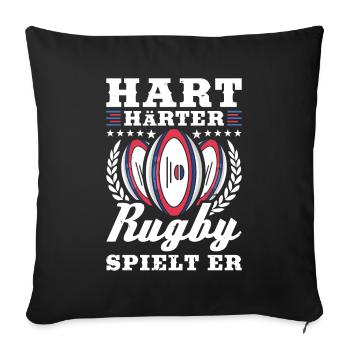 Rugby - Housse de coussin décorative 45 x 45 cm - noir - Devant