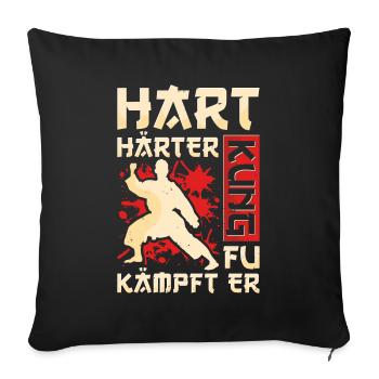 Kung-fu - Housse de coussin décorative 45 x 45 cm - noir - Devant