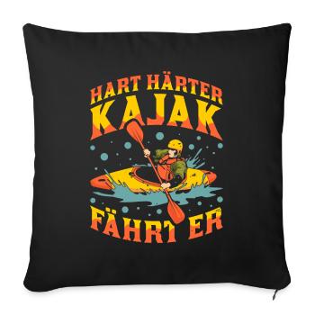 Kajaker - Sofakissenbezug 45 x 45 cm - Schwarz - Vorne