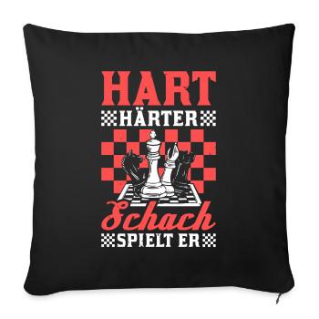 Schach - Sofakissenbezug 45 x 45 cm - Schwarz - Vorne