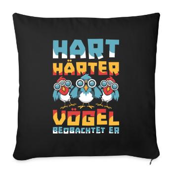 Ornithologues amateurs - Housse de coussin décorative 45 x 45 cm - noir - Devant