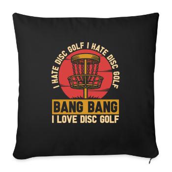 Frisbee Golf Disc Golf - Sofa pillowcase 17,3'' x 17,3'' (45 x 45 cm) - black - Front