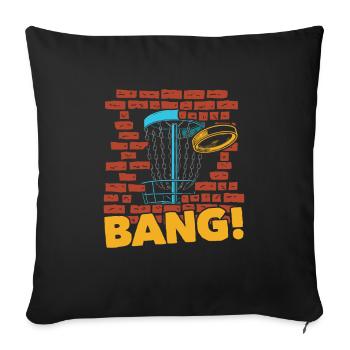 Frisbee Golf Disc Golf - Sofa pillowcase 17,3'' x 17,3'' (45 x 45 cm) - black - Front