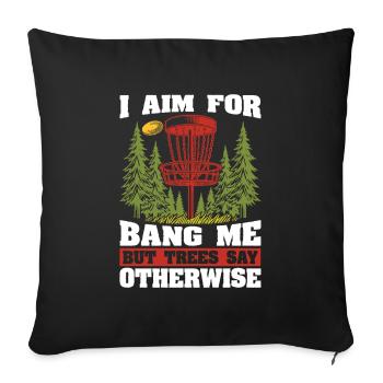 Frisbee Golf Disc Golf - Sofa pillowcase 17,3'' x 17,3'' (45 x 45 cm) - black - Front