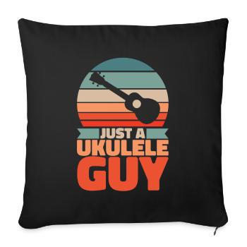Ukulélé juste un gars de ukulélé - Housse de coussin décorative 45 x 45 cm - noir - Devant