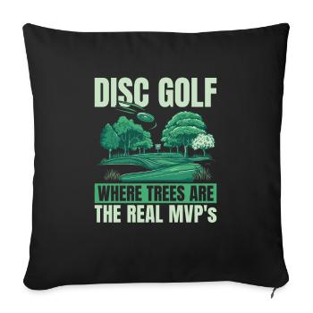 Frisbee Golf Disc Golf Tree - Sofa pillowcase 17,3'' x 17,3'' (45 x 45 cm) - black - Front