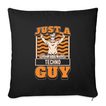 Techno Raver Juste un gars techno - Housse de coussin décorative 45 x 45 cm - noir - Devant