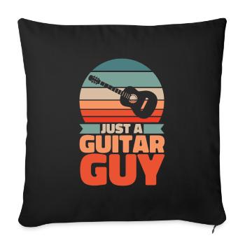 Guitare acoustique juste un guitariste - Housse de coussin décorative 45 x 45 cm - noir - Devant