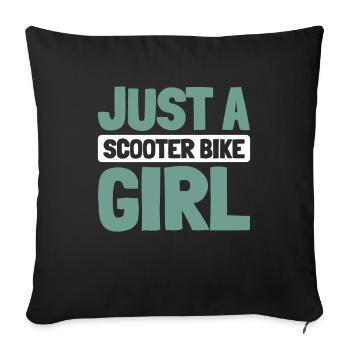 Motorroller Just A Scooter Bike Girl - Sofa pillowcase 17,3'' x 17,3'' (45 x 45 cm) - black - Front