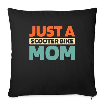 Motorroller Just A Scooter Bike Mom - Housse de coussin décorative 45 x 45 cm - noir - Devant