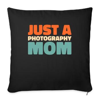 Photographe Appareil photo - Housse de coussin décorative 45 x 45 cm - noir - Devant