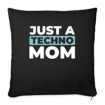 Techno Raver Just A Techno Mom - Housse de coussin décorative 45 x 45 cm - noir - Devant