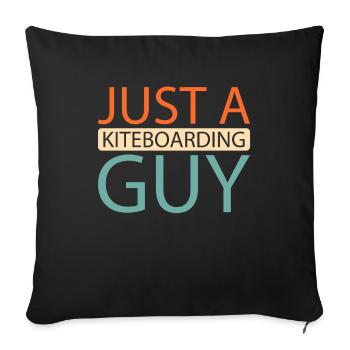 Kitesurfer Kitesurfing Kiting Kitesurfing - Sofa pillowcase 17,3'' x 17,3'' (45 x 45 cm) - black - Front