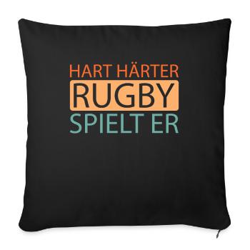 Rugby - Housse de coussin décorative 45 x 45 cm - noir - Devant