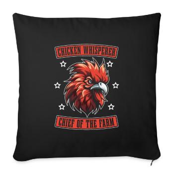 Chicken Hen Chief of Farm - Sofa pillowcase 17,3'' x 17,3'' (45 x 45 cm) - black - Front