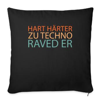 Techno Raver - Housse de coussin décorative 45 x 45 cm - noir - Devant