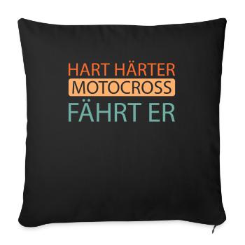 Mx Motocross Dirt Bike - Housse de coussin décorative 45 x 45 cm - noir - Devant