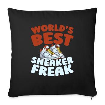 Sneakers Worlds Best Sneaker Head - Housse de coussin décorative 45 x 45 cm - noir - Devant