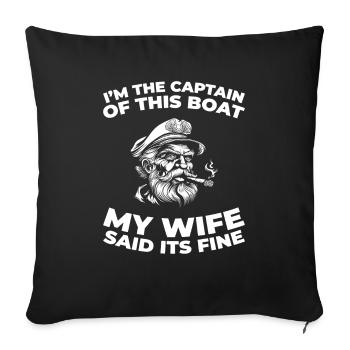 Voilier Voilier - Housse de coussin décorative 45 x 45 cm - noir - Devant