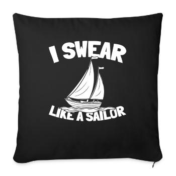 Voilier Marin Voilier Jurer Comme Un Marin - Housse de coussin décorative 45 x 45 cm - noir - Devant