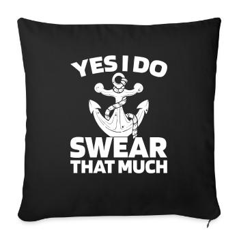 Voilier Marin Voilier Jurer Comme Un Marin - Housse de coussin décorative 45 x 45 cm - noir - Devant