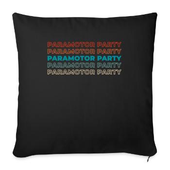 Paramoteur parapente - Housse de coussin décorative 45 x 45 cm - noir - Devant