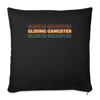 Paramoteur parapente - Housse de coussin décorative 45 x 45 cm - noir - Devant