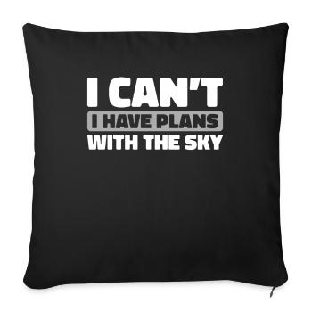 Paramotor Gleitschirmfliegen - Sofakissenbezug 45 x 45 cm - Schwarz - Vorne