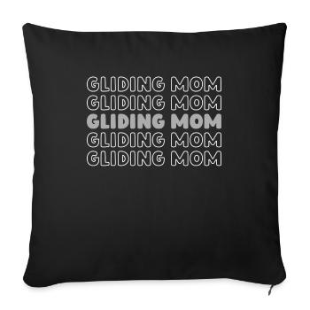Paramotor Gleitschirmfliegen - Sofakissenbezug 45 x 45 cm - Schwarz - Vorne