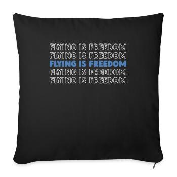 Paramoteur parapente - Housse de coussin décorative 45 x 45 cm - noir - Devant