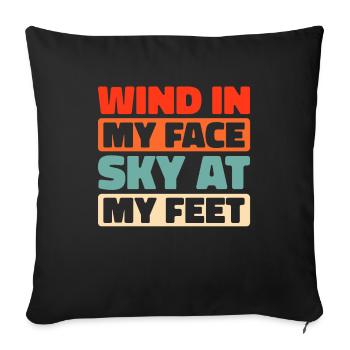 Paramotor Gleitschirmfliegen - Sofakissenbezug 45 x 45 cm - Schwarz - Vorne