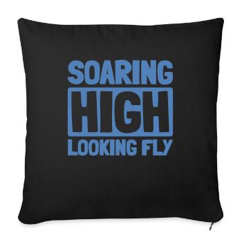 Paramotor Gleitschirmfliegen - Sofakissenbezug 45 x 45 cm - Schwarz - Vorne