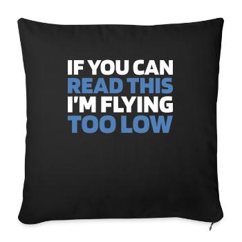 Paramotor Gleitschirmfliegen - Sofakissenbezug 45 x 45 cm - Schwarz - Vorne