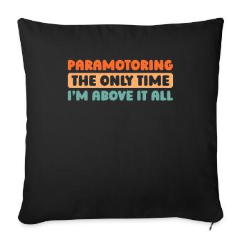 Paramotor Gleitschirmfliegen - Sofakissenbezug 45 x 45 cm - Schwarz - Vorne