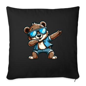 Cool Bear Dabbing - Sofa pillowcase 17,3'' x 17,3'' (45 x 45 cm) - black - Front