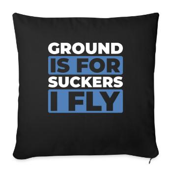 Paramotor Gleitschirmfliegen - Sofakissenbezug 45 x 45 cm - Schwarz - Vorne